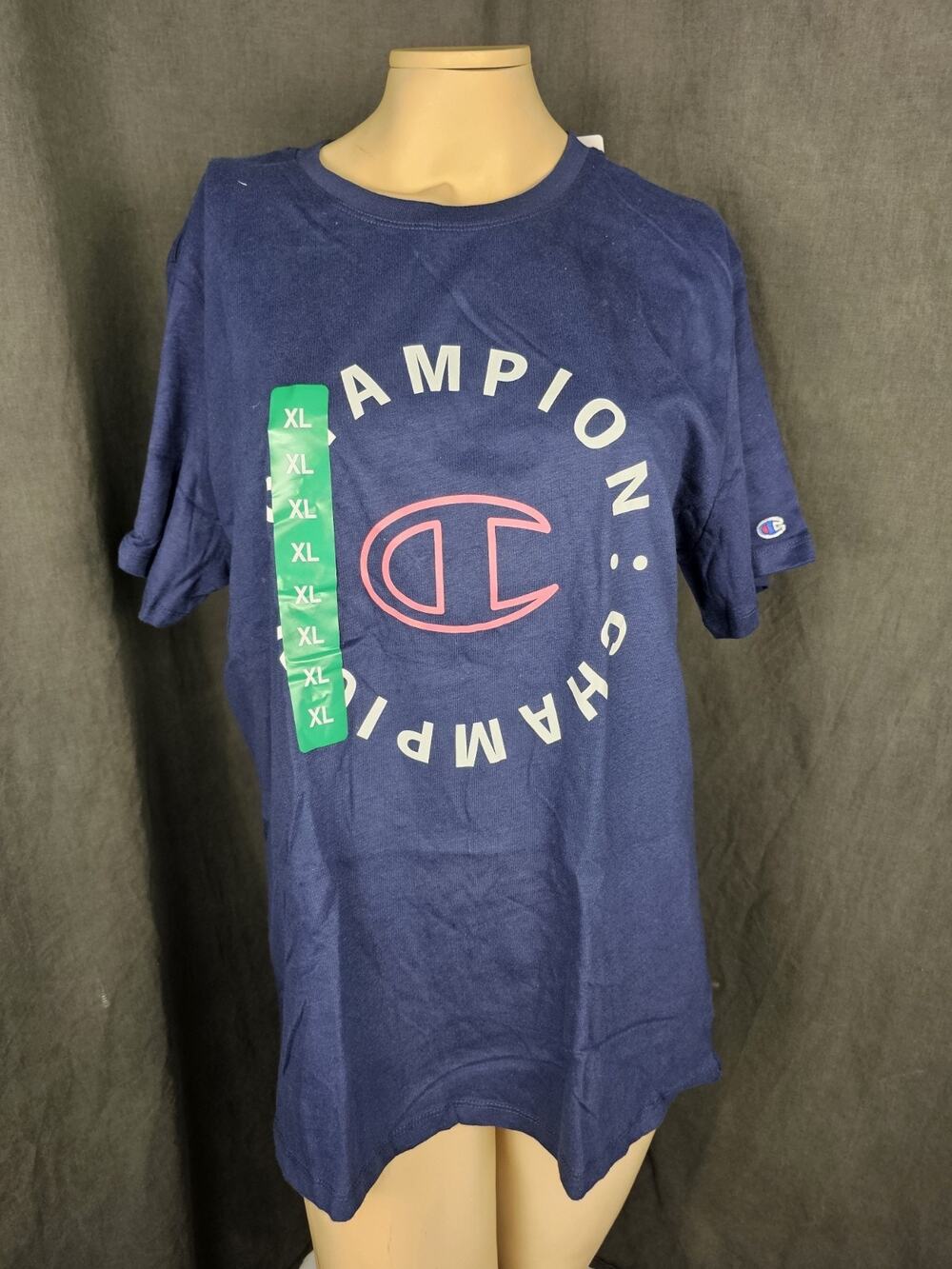 Champion Womens Graphic Tee XL Cotton Short Sleeve Crew Neck Athletic Shirt NWT